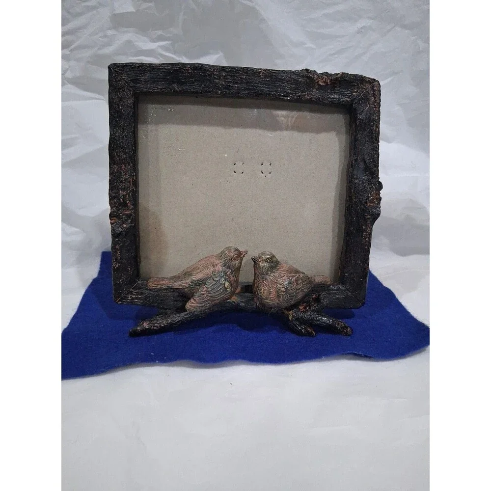 Bird Rustic Wood frame Rustic Birds Cabin Cottage Core Wood/resin 6x5 Photo